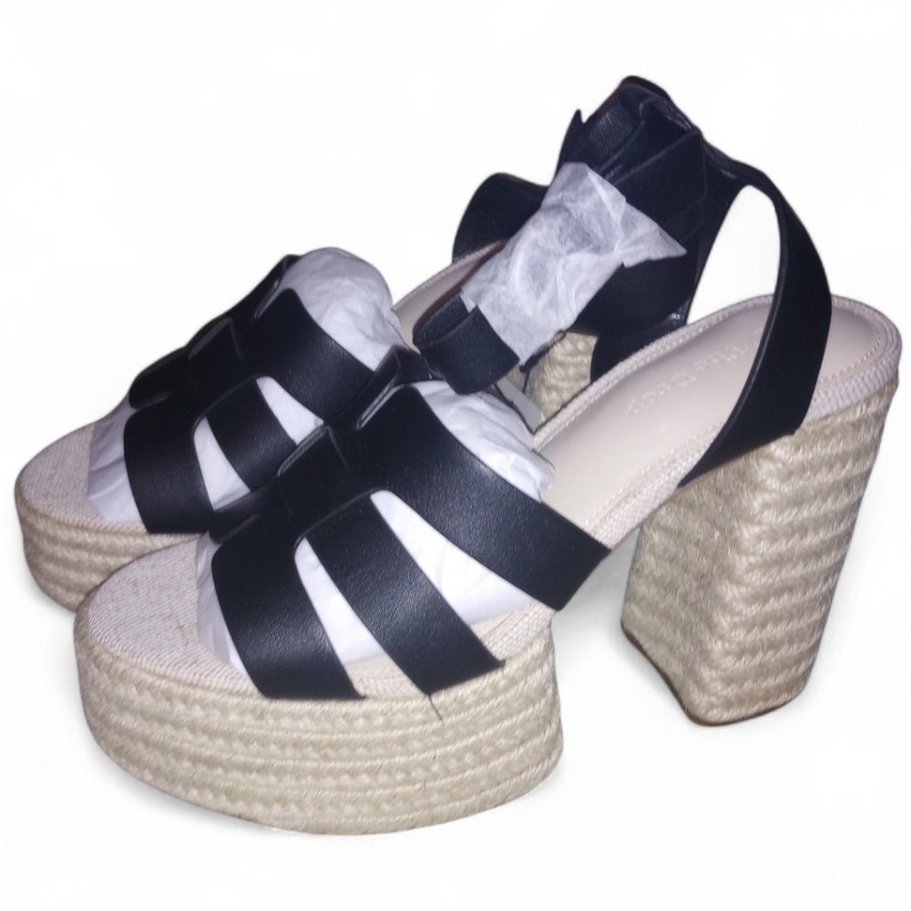 The Drop Women's Black Bea Platform Heel Size 7.5 - 4.6 Inch Heel - Picture 9 of 12